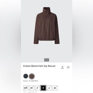 Uniqlo U. Cotton Blend Half-zip blouse